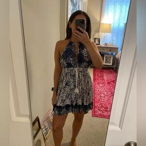 Free people halter neck / open back mini dress